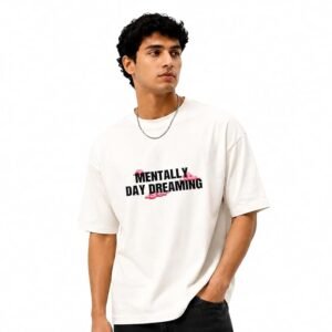 D-Earth Cotton Printed Oversized T-Shirt for Men | Down Shoulder Half Sleeve Crew Neck Casual Wear Pullover Tee | Comfortable Daily Use Graphic Tshirt